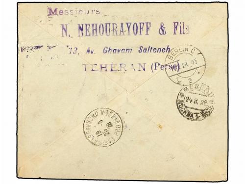 ✉ IRAN. 1928 (21-8). TEHERN to FRANCE. AIR MAIL cover via Mo