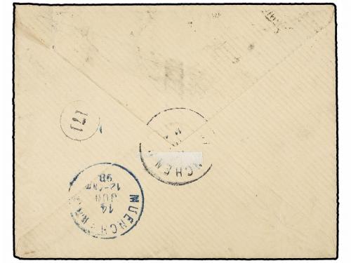 ✉ TUNEZ. 1898. SFAX to MUNICH (Germany). 10 cts. and 40 cts.