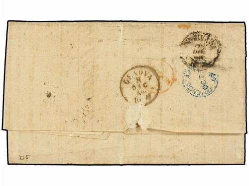 ¿ ARGENTINA. 1869. ARGENTINA a GÉNOVA. Circulada por el corr