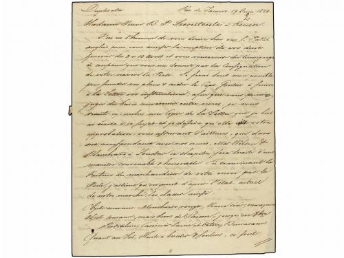 ✉ BRASIL. 1824. RÍO DE JANEIRO a FRANCIA. Marca de entrada C