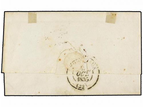 ✉ GUADALUPE. 1835. POINT A PITRE a FRANCIA. Marca de entrada