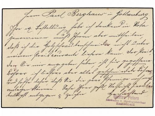 ✉ ALEMANIA. 1889. REMSCHEID to SWEDEN. 5 pf. postal stationa