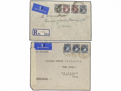 ✉ NIGERIA. 1938-40. Four AIR MAIL covers to Europe. 
