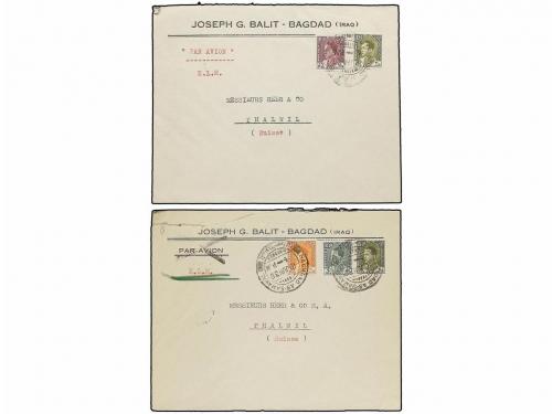✉ IRAK. 1933-38. Seven AIR MAIL covers to Europe all with K.