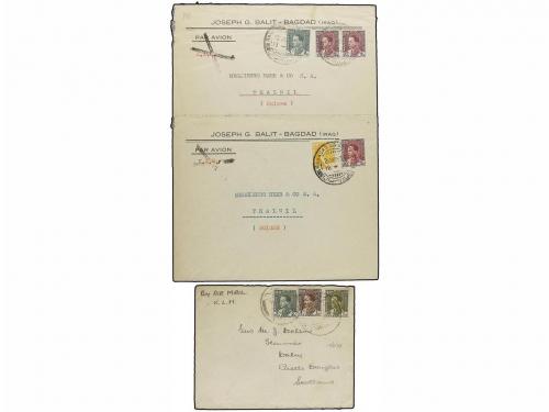 ✉ IRAK. 1933-38. Seven AIR MAIL covers to Europe all with K.