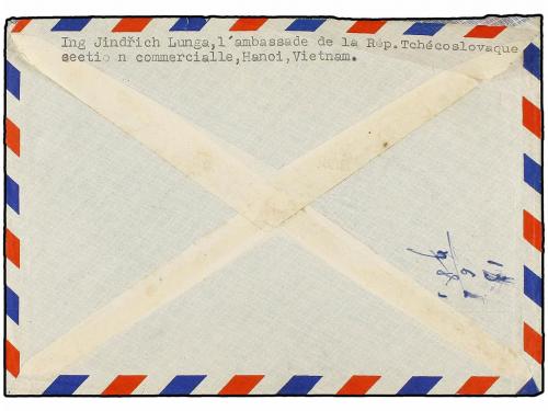 ✉ VIETNAM. Mi. 8, 70. 1958. HANOI to CZECHOSLOVAKIA. 150 D. 