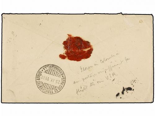 ✉ COLOMBIA. 1931. MEDELLIN a LONDRES. Vía SCADTA con sellos 