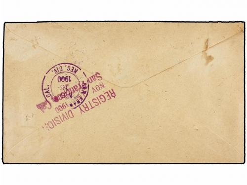 ✉ TONGA. 1900. TONGA to USA. 4 d. and 6 d. stamps, arrival c