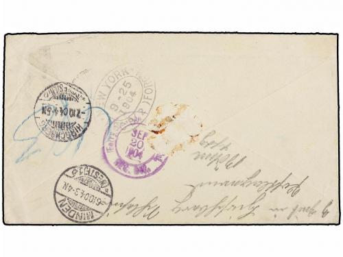 ✉ TONGA. 1904. NUKUALOFA to GERMANY. 6 d. red stamp, arrival