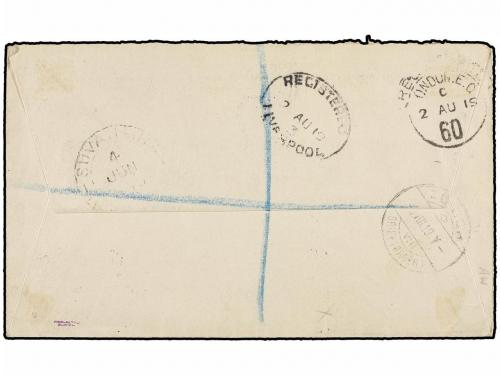 ✉ TONGA. 1919. NUKUALOFA to SWITZERLAND. 5 d. stamps, arriva