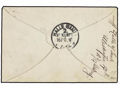 ✉ BELGICA. 1897. BRUXELLES to GERMANY. 10 cts. rose ENVELOPP