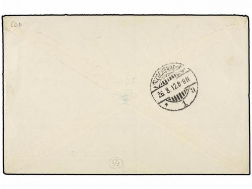 ✉ SEYCHELLES. Sg. 69, 70. 1912. SEYCHELLES to GERMANY. 1,50 