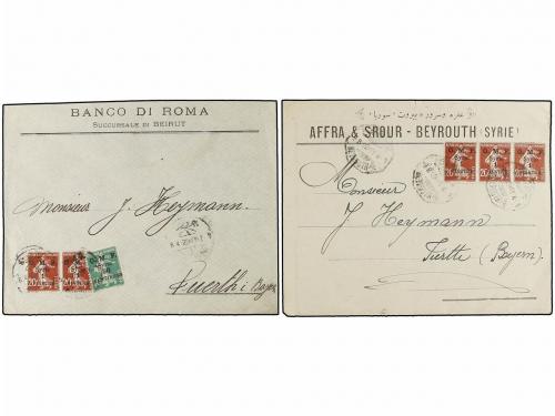 ✉ SIRIA. 1922-23. 5 covers from BEYROUTH to GERMANY diverse 