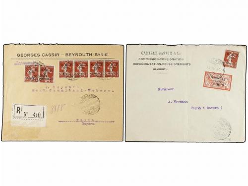 ✉ SIRIA. 1922-23. 5 covers from BEYROUTH to GERMANY diverse 