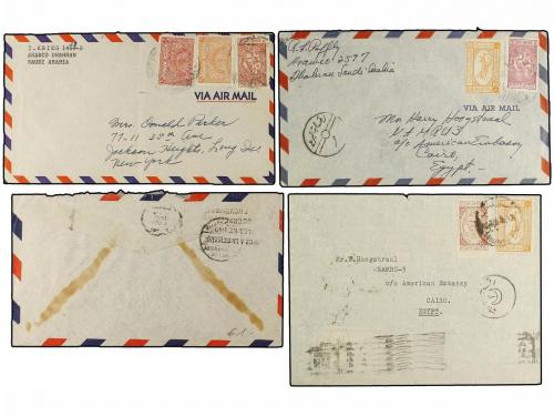 ✉ ARABIA SAUDI. 1950-55. Lot of 15 covers send to Egypt, Ita