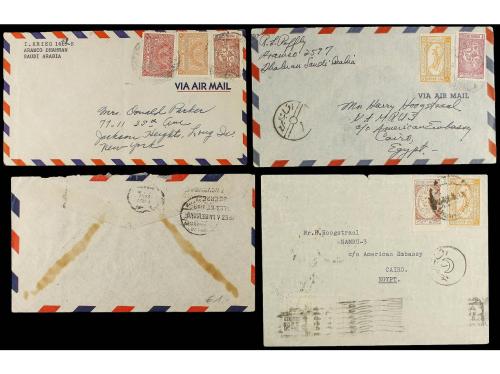 ✉ ARABIA SAUDI. 1950-55. Lot of 15 covers send to Egypt, Ita