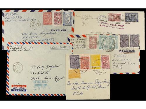 ✉ ARABIA SAUDI. 1950-55. Lot of 15 covers send to Egypt, Ita