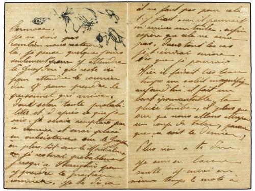 ✉ HONG KONG. 1906. HONG KONG to FRANCE. Ilustrated bamboo en