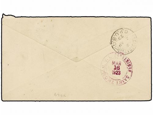 ✉ ISLAS VIRGENES. 1923. TORTOLA to GEORGETOWN (Demerara). 1 