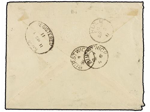 ✉ SANTA LUCIA. 1911. CASTRIES to ENGLAND. 1/2 d. green (4) a