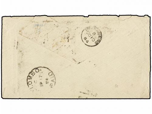 ✉ CEILAN. 1884. DICKOY to SCOTLAND. Envelope franked with st