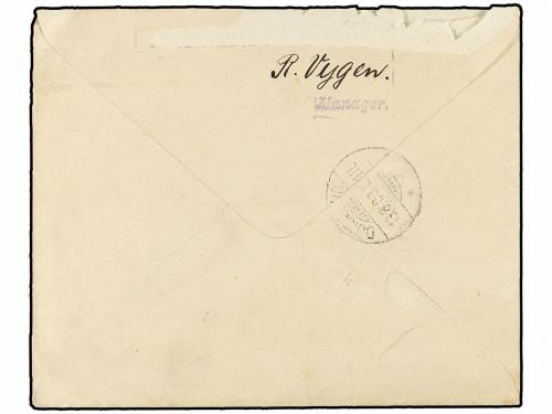 ✉ CEILAN. 1900. COLOMBO to ALEMANIA. 5 cents. postal station