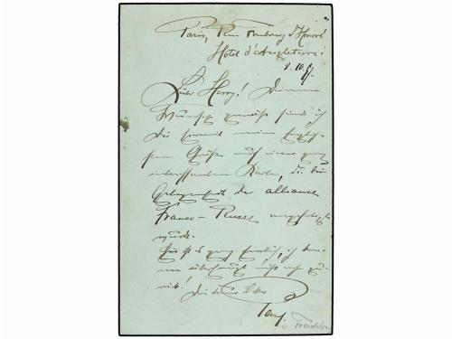 ✉ FRANCIA. Yv. 89. 1897. PARIS to BERLIN "SOUVENIR DE LA VIS