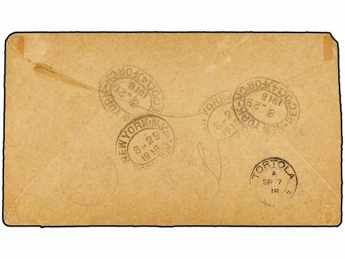 ✉ BAHAMAS. 1918. NASSAU to U.S.A. 1/2 d., 1 d. (2), 1 sh. WA