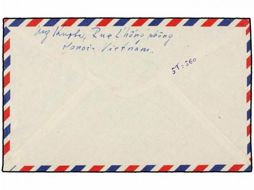 ✉ VIETNAM. Mi. 35. 1956. HANOI to CZECHOSLOVAKIA. 1000 D. pu