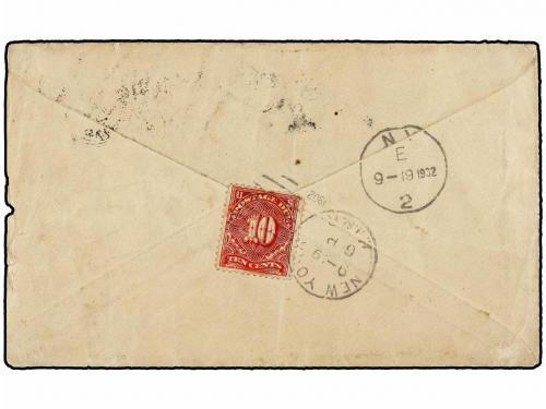 ✉ BAHAMAS. 1902. NASSAU to NEW YORK. Envelope send unfranked
