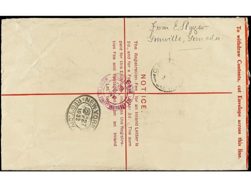 ✉ GRENADA: GRENADINAS. 1932. GRENADA to USA. 3 pence registe