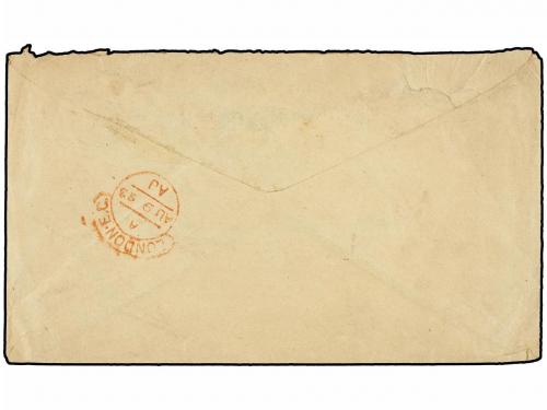 ✉ JAMAICA. 1893. KINGSTON to LONDON. 1/2 d., 1 d. (2) and 2 