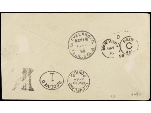 ✉ GRENADA: GRENADINAS. 1899. GRENADA to U.S.A. 1/2 d. and 1 