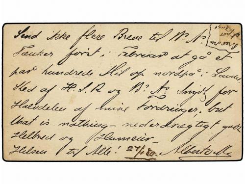 ✉ ARGENTINA. 1880. BUENOS AYRES a DINARMARCA. Entero Postal 