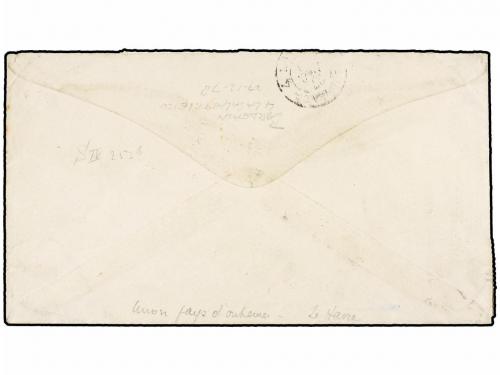 ✉ CUBA. Ed. 48. 1878. HABANA a FRANCIA. 50 cts. verde, mat. 