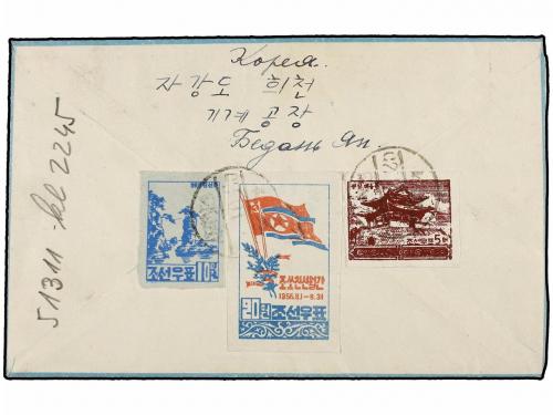 ✉ COREA DEL NORTE. 1956. Cover with original contens send to