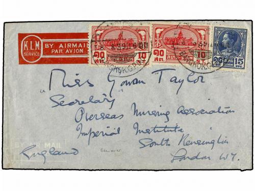 ✉ TAILANDIA. 1939. BANGKOK to LONDON. Air Mail cover franked
