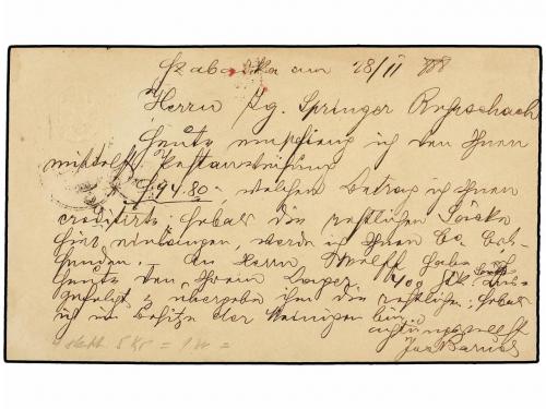 ✉ HUNGRIA. 1888. ZABADKA to SWITZERLAND. 2 fi. postal statio