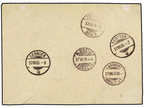 ✉ FRANCIA. 1885. MARSEILLE to SWITZERLAND. Envelope franked 