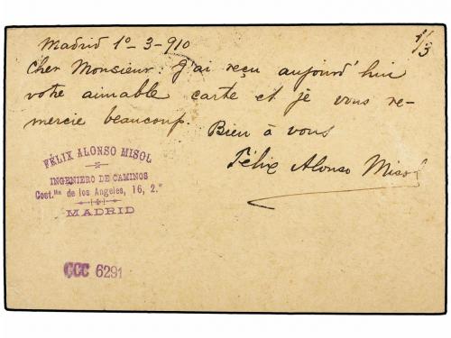 ✉ COLONIAS ESPAÑOLAS: GUINEA. Ed. 269. 1910. MADRID a BÉLGIC