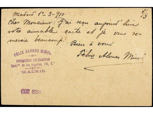 ✉ COLONIAS ESPAÑOLAS: GUINEA. Ed. 269. 1910. MADRID a BÉLGIC