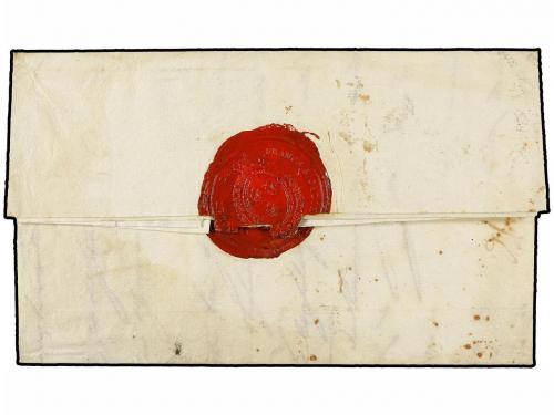 ✉ ESPAÑA: PREFILATELIA. 1820. CADIZ a MARSELLA. Carta con me