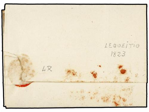 ✉ ESPAÑA: PREFILATELIA. 1823. LEQUEITIO a SANTANDER. Marca P