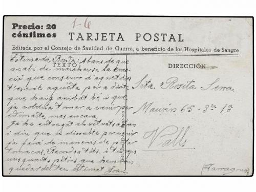 ¿ ESPAÑA GUERRA CIVIL. 1937. TARJETA POSTAL "EN EL FRENTE HA