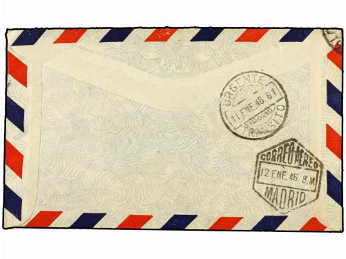 ✉ ESPAÑA. Ed. 893 (3), 923. 1946. MADRID a U.S.A. 40 + 110 c