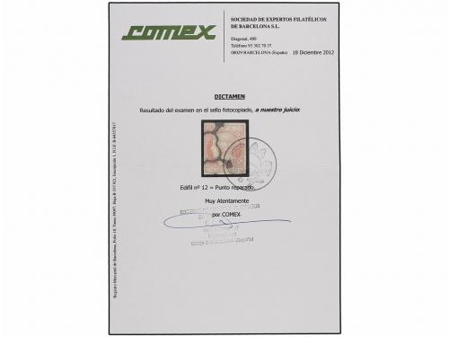 ° ESPAÑA. Ed. 12. 6 cuartos rojo, mat. ARAÑA, ínfimo puntito