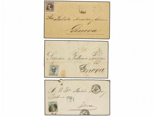 ✉ LOTES y COLECCIONES. 1869-74. Conjunto de 6 cartas circula