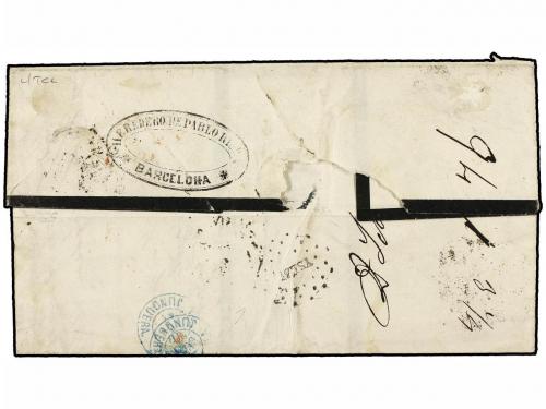 ✉ ESPAÑA. Ed. 68 (2). 1864. BARCELONA a AREQUIPA (Perú). 2 r