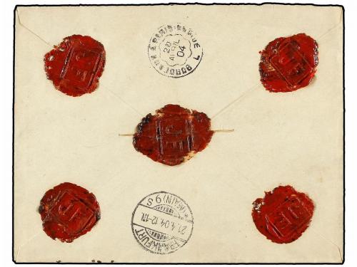 ✉ ESPAÑA. Ed. 250, 242, 252. 1904. SAN SEBASTIÁN a ALEMANIA.