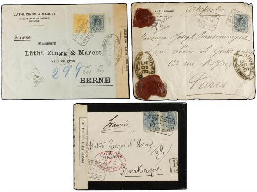 LOTES y COLECCIONES. ESPAÑA. Conjunto de 5 cartas certificad